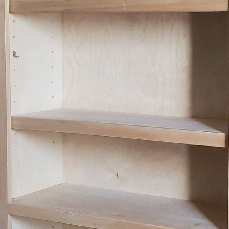 New England Built Raw Maple Built-In Bookshelf
