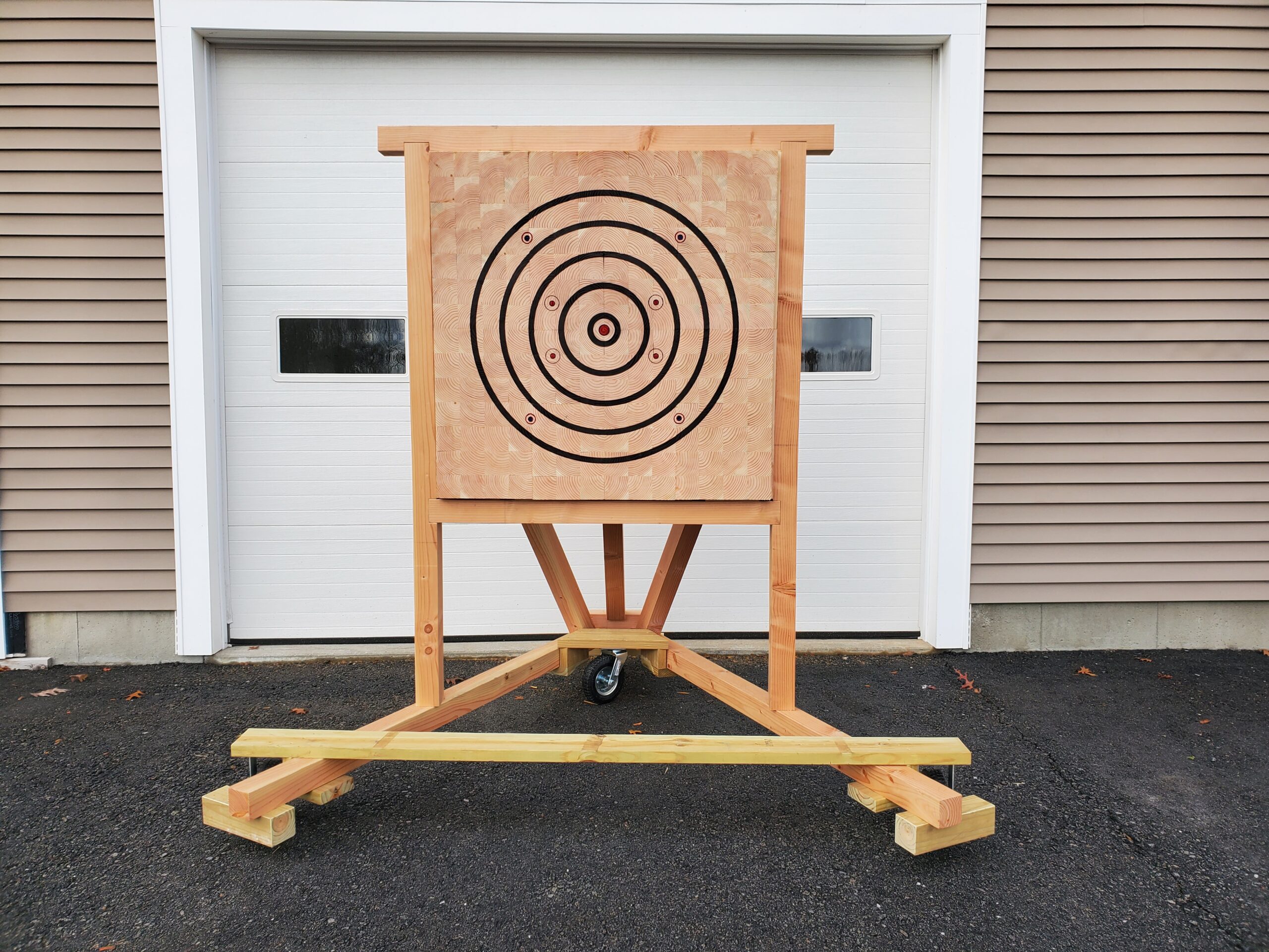 New England Built Axe Target Free Standing with Roller Kit