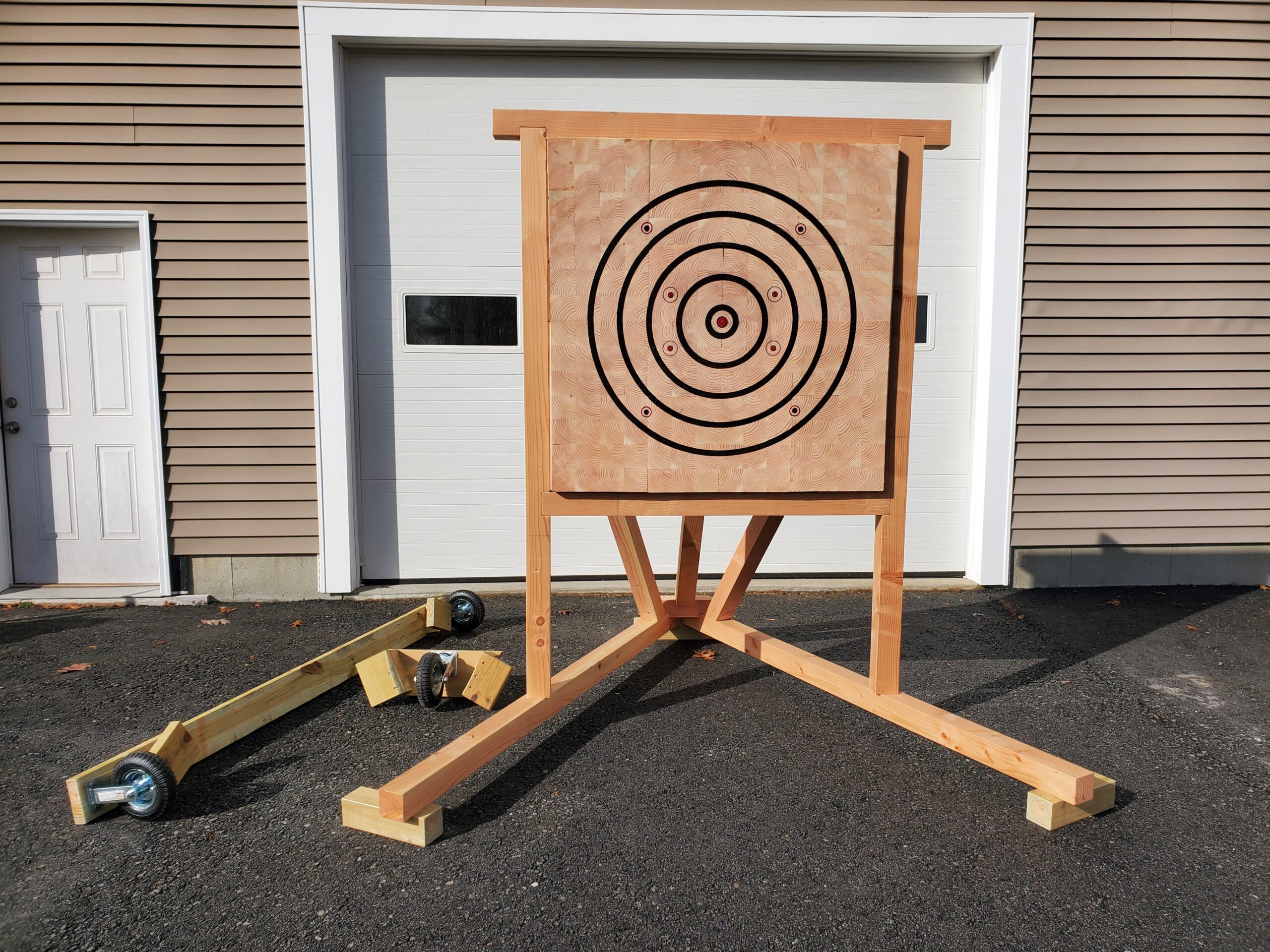 New England Built Axe Target Free Standing with Roller Kit